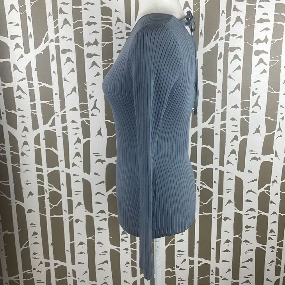 NEW Lace Back Ribbed Knit Sweater M - Picture 4 of 14